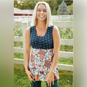 Matilda Jane Feelin Good Tank Floral Mixed Print Ruffle bottom